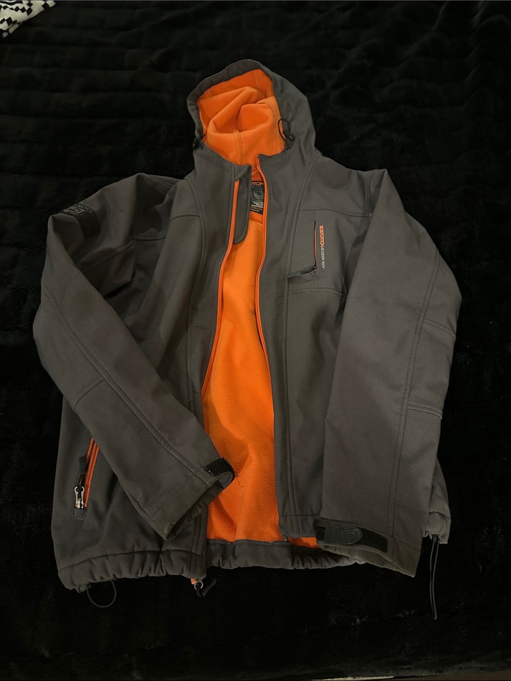 Men's Gray Shell Performance Jacket with Orange Lining